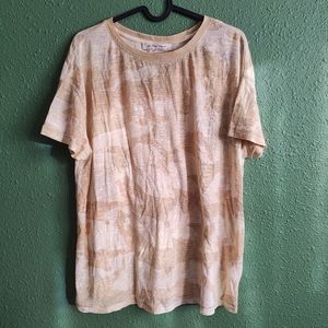 NWT WITH FLAW FREE PEOPLE WE THE FREE MAYBELLE TEE IN SAND COMBO SIZE XSMALL